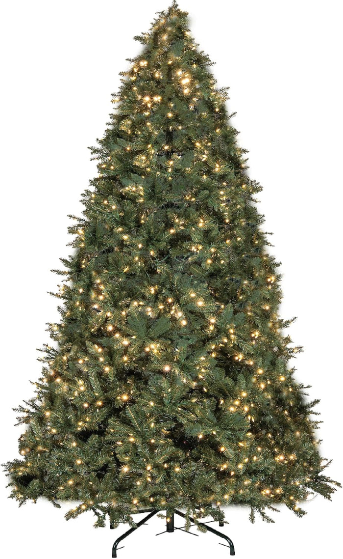 Christmas Tree 9 ft- Pre-Lit White and Multi-Color Premium LED Lights - Artificial Full Christmas Tree Includes Stand, Remote, and Free Bag
