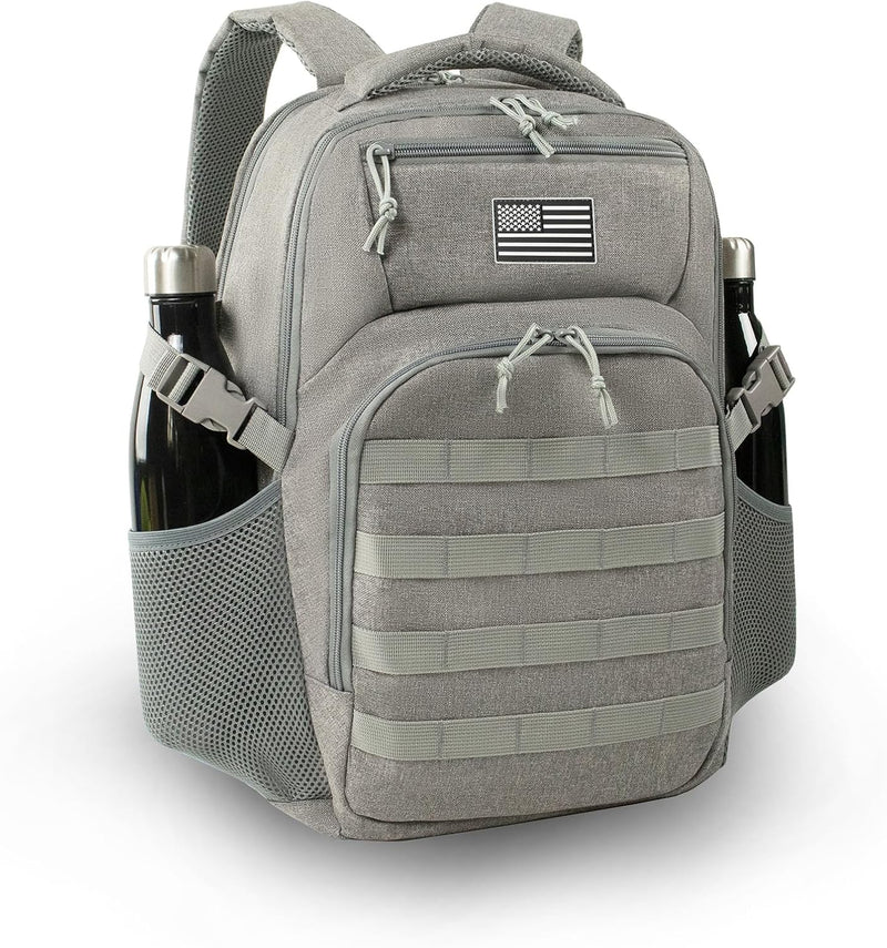 Military Tactical Backpack for Travel Hiking,Black Backpack for Men with Bottle Holder, 30L Small Laptop Backpack for Work, Men's Assault Bag Back Pack