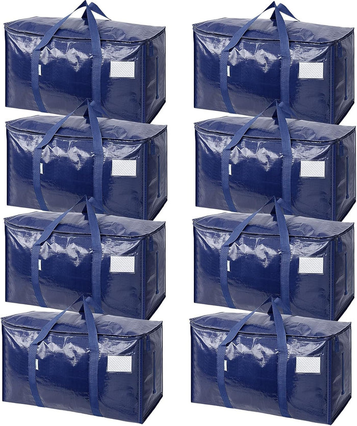 TICONN 6 Pack Extra Large Moving Bags with Zippers & Carrying Handles, Heavy-Duty Storage Tote Moving Boxes for Space Saving