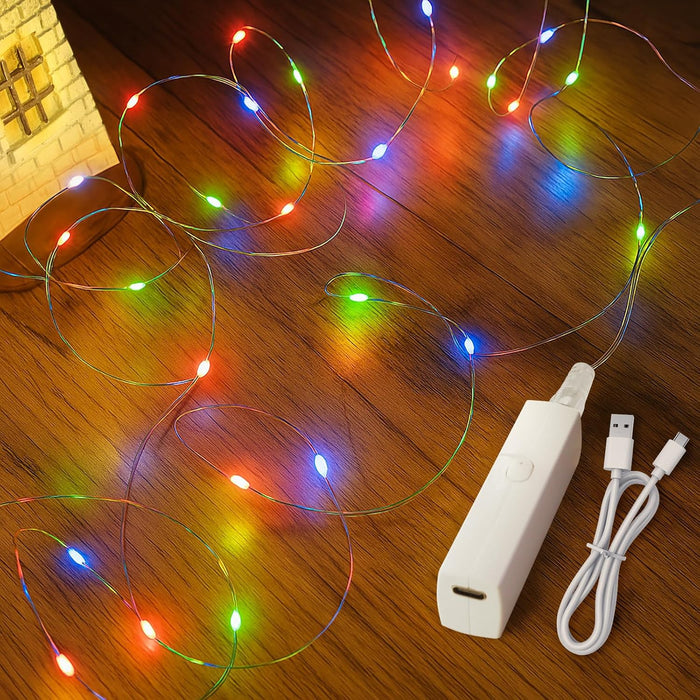 Lipstick Rechargeable Fairy Lights Battery Operated, Twinkle Lights with Timer, Mini LED String Lights for Bedroom, Christmas Decorations, Wedding, Vine, Centerpiece Table Decor (5M/16FT Warm White)