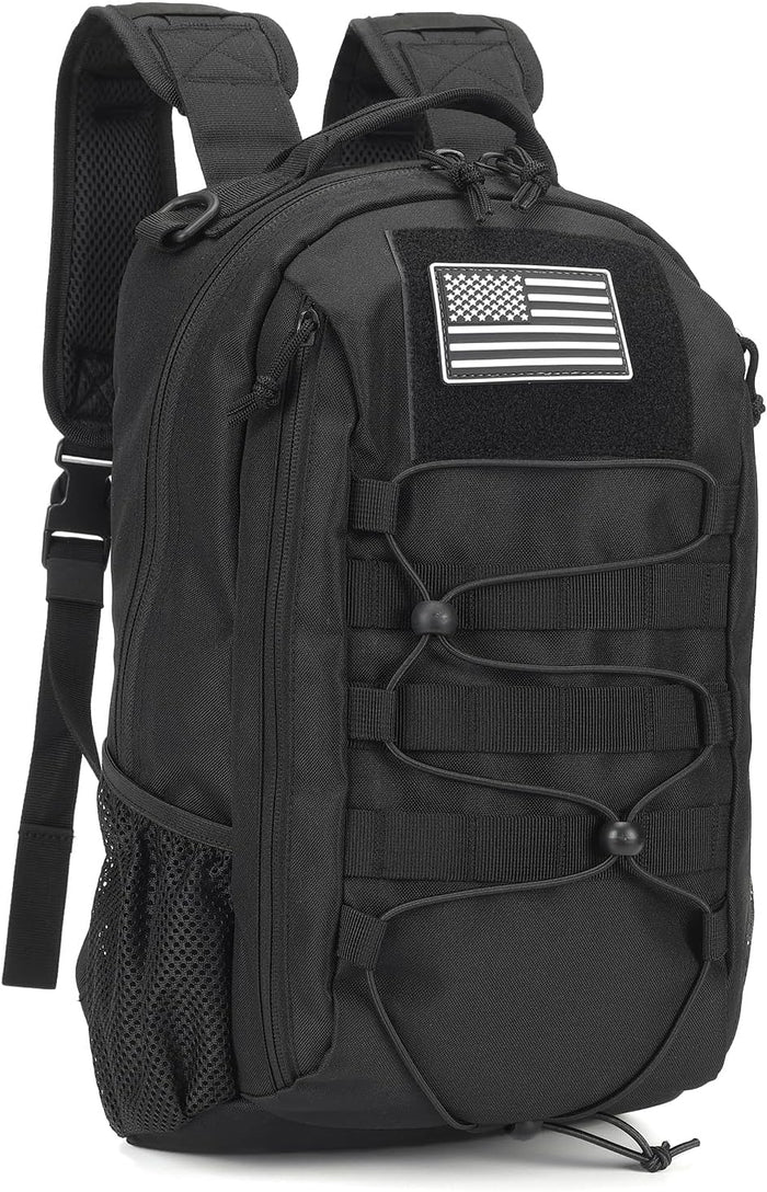 BAIXINGBAGS 20L Mini Small tactical backpack for men, MOLLE System Daypack black gym hunting backpack Comfortable for Hiking Camping