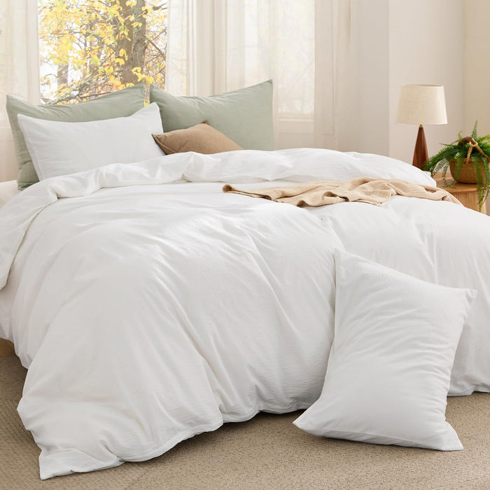 Bedsure Comforter Set Queen Size Grayish Olive Green - Cotton Fabric with Microfiber Inner Fill, Queen Comforter Set for All Seasons, 3 Pieces, 1 Comforter (90"x90") and 2 Pillow Cases (20"x26")
