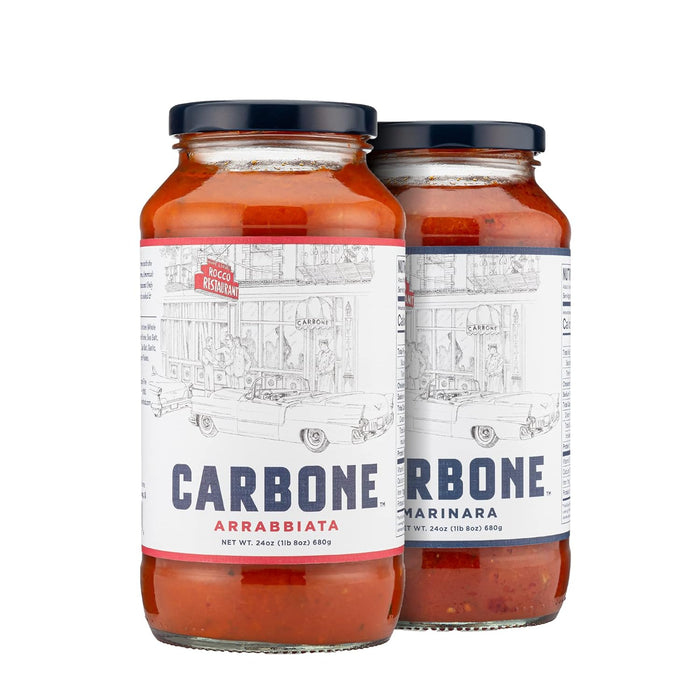 Carbone Pasta Sauce VARIETY PACK of Spicy Vodka, Marinara, Four Cheese, Tomato Basil, Tomato Sauce Made with Fresh, Natural Ingredients, Non GMO, Gluten Free, Low Carb, 24 Fl Oz (Pack of 4)