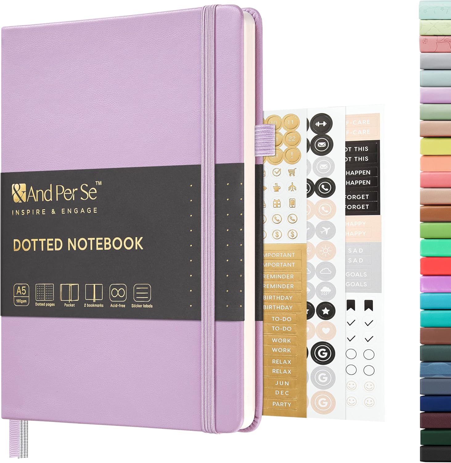 &And Per Se Lined Journal Notebook, 160 Pages, A5 5.7 x 8 inches College Ruled Thick Paper Notebook Journals for Writing, Hardcover Notebooks for Women Men Office School (1 Pack, Green)