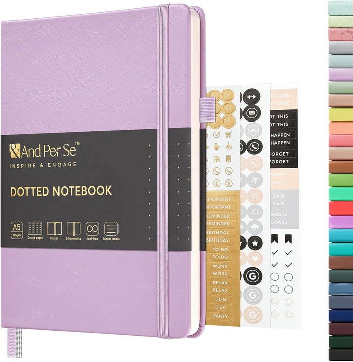&And Per Se Lined Journal Notebook, 160 Pages, A5 5.7 x 8 inches College Ruled Thick Paper Notebook Journals for Writing, Hardcover Notebooks for Women Men Office School (1 Pack, Green)
