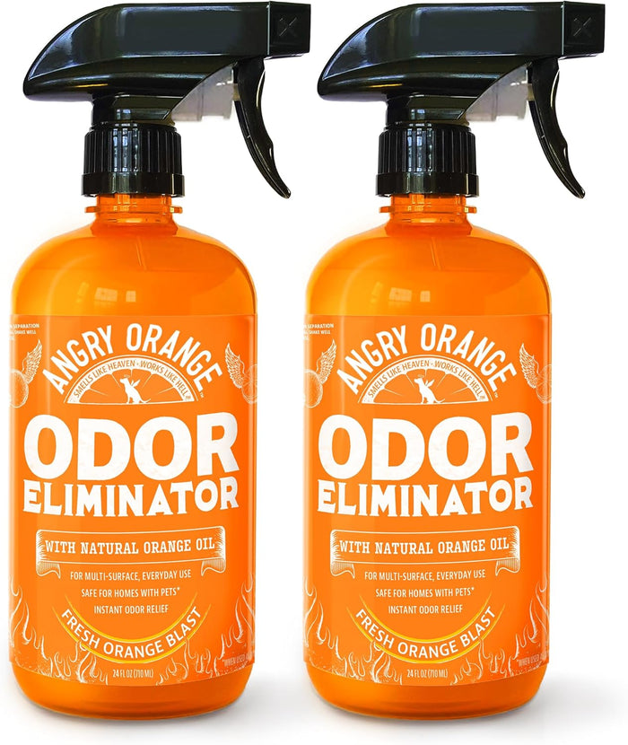 ANGRY ORANGE Pet Odor Eliminator for Dog and Cat Urine, Carpet Stains, and Strong Smells – Citrus Cleaner with Natural Orange Oil – 24 oz