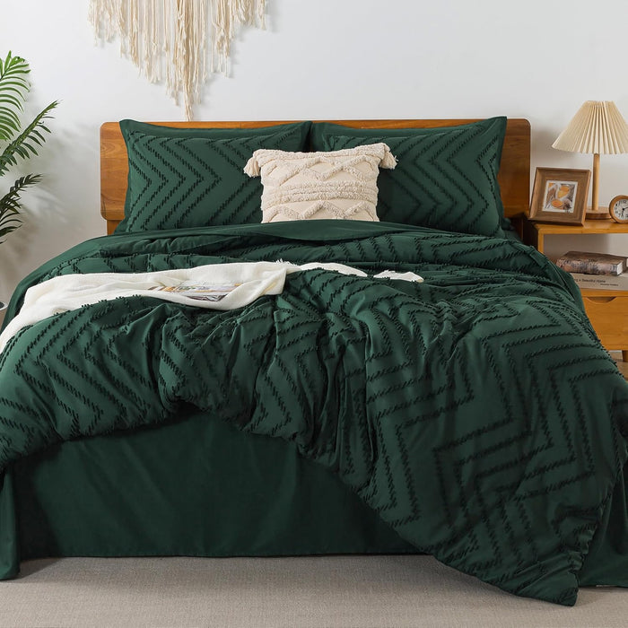 Litanika California King Size Comforter Set with Sheets Beige - 7 Pieces Bed in a Bag Cal King Chevron Tufted Complete Bedding Sets with Comforter, Sheets, Pillowcases & Shams