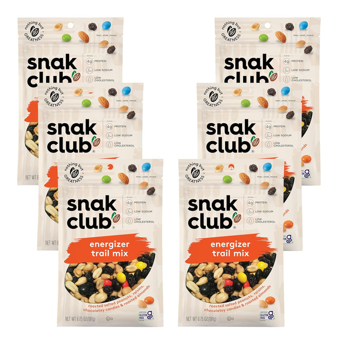 Snak Club Peanut Butter Chocolate Trail Mix with Peanuts, Peanut Butter M&M’S, Toffee Peanuts, and Pretzels, 11 oz Resealable Bag