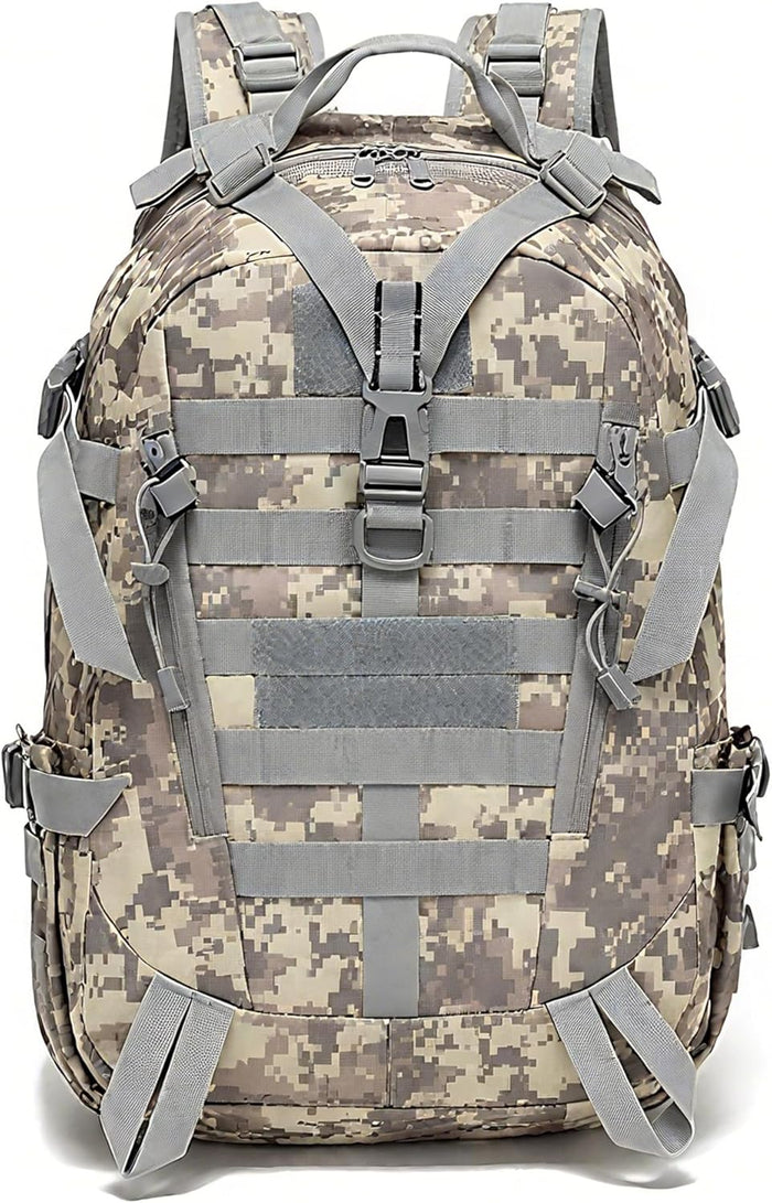 aiGear Tactical Backpack for Men, 25L Military Backpack, 3-Day Bug Out Bag for Camping Hiking Hunting with Molle System Army Daypack (25L Camo)