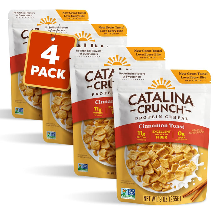 Catalina Crunch Protein Cereal | Sugar Free Breakfast Cereal with 11g of Protein | Gluten Free, Keto Friendly | Cinnamon Toast - 9 oz. Bag (Pack of 1)
