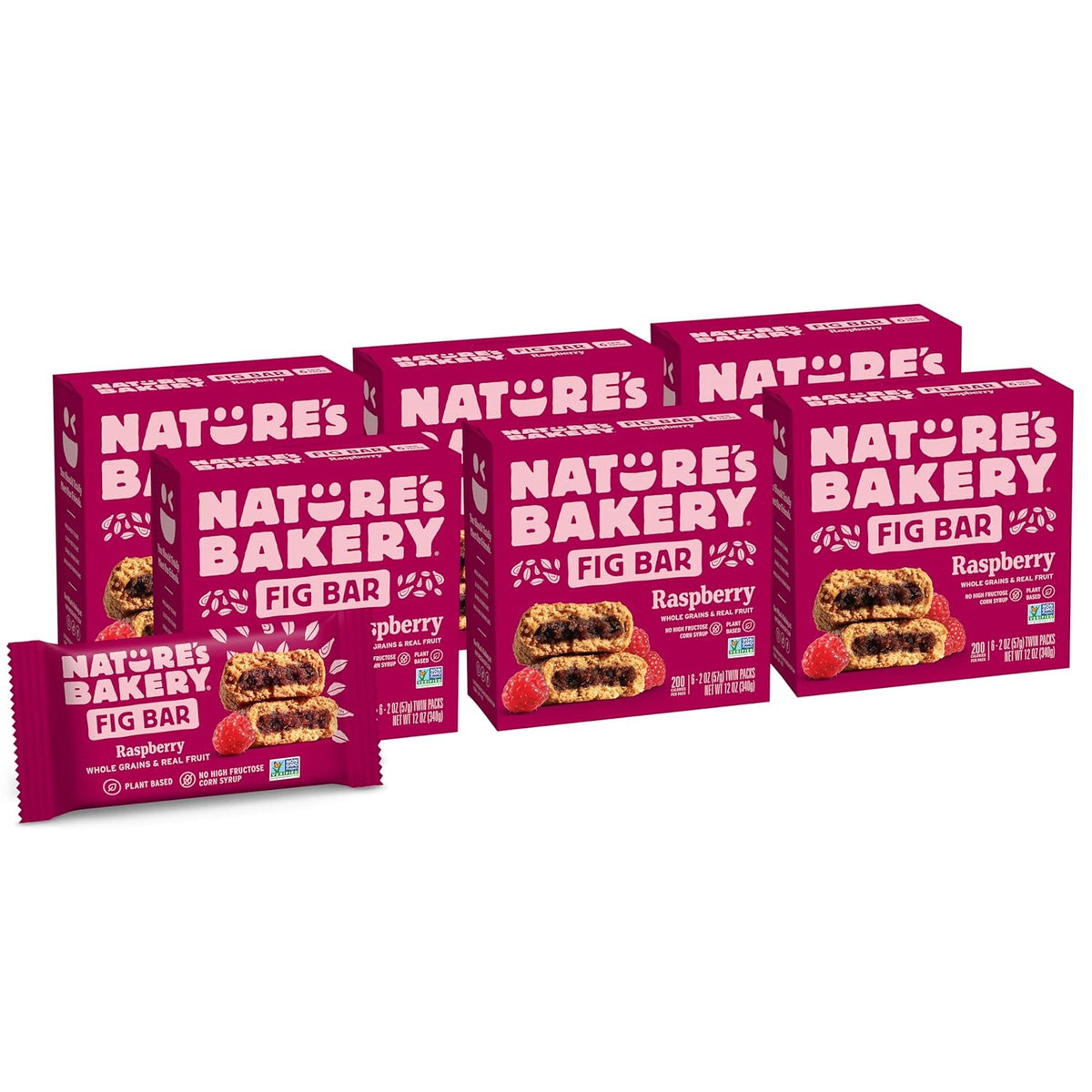 Nature's Bakery Whole Wheat Fig Bars, Blueberry, Real Fruit, Vegan, Non-GMO, Snack bar, Twin packs- 12 count