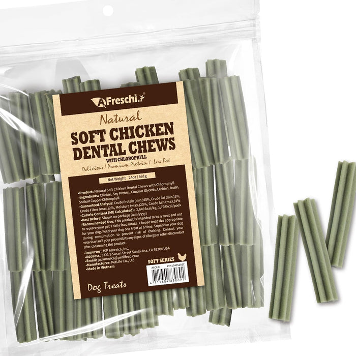 Afreschi Natural Soft Chicken Breast Strips 16 oz, Dog Treats, All Natural, Hypoallergenic & Grain-Free, High-Protein, Healthy & Easily Digestible, Soft Texture