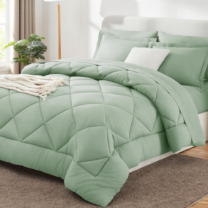 CozyLux King Size Comforter Set Blush Pink - 7 Pieces Bed in a Bag King, Luxury Soft Bed Set for All Seasons, Bedding Set with Down Alternative Comforter, Sheets, Pillowcases & Shams