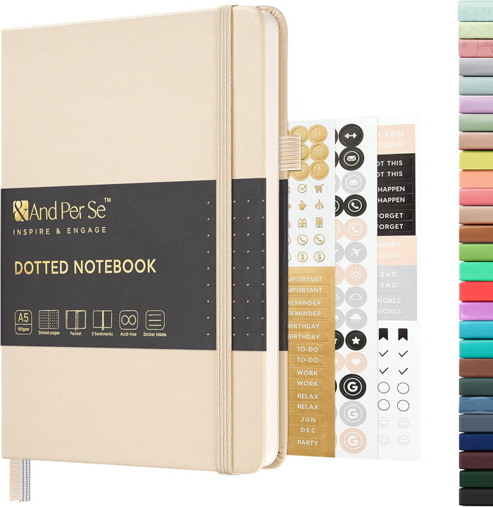 &And Per Se Lined Journal Notebook, 160 Pages, A5 5.7 x 8 inches College Ruled Thick Paper Notebook Journals for Writing, Hardcover Notebooks for Women Men Office School (1 Pack, Green)