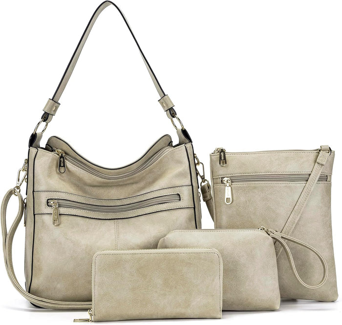 Purses For Women Handbags And Wallet Set Large Hobo Crossbody Bag Ladies Purse Totes 4 PCS | And Wallet Set, Large, Ladies Purse, 4 PCS