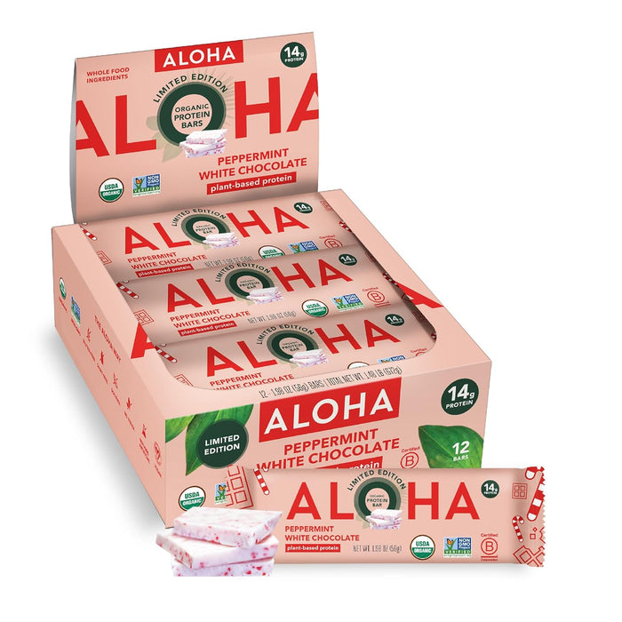 ALOHA Organic Plant Based Protein Bars - Chocolate Coconut Almond, Vegan, Low Sugar, Gluten-Free, Low Carb, Non-GMO, No Stevia, No Erythritol - 12 Count (Pack of 1)