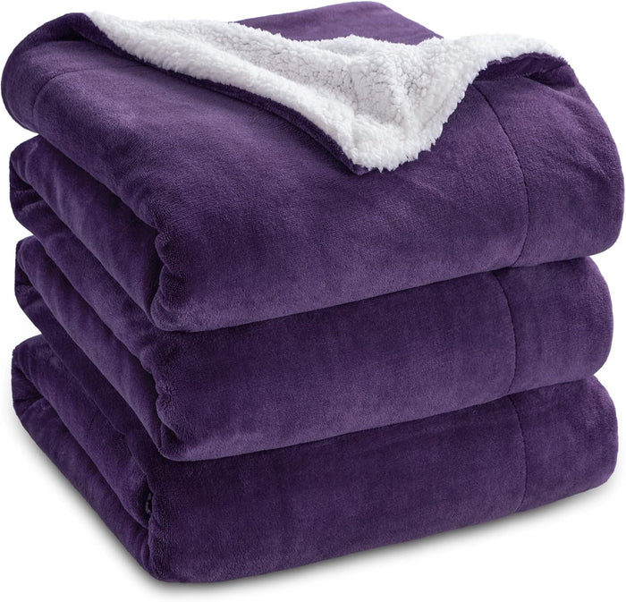 Bedsure GentleSoft Sherpa Fleece Throw Blanket for Couch - Thick and Warm Christmas Blanket for Winter, Soft Fuzzy Plush Throw Gifts for Women and Men, Grey, 50x60 Inches