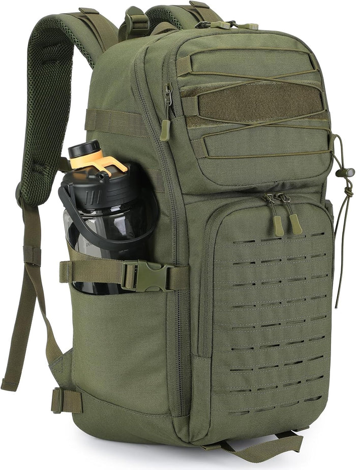 HUNTVP Tactical Backpack Military MOLLE Backpack Hunting Rucksack Gear Assault Pack 25L WR（Black）