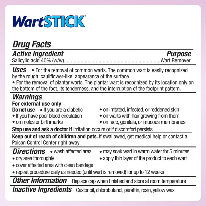 WartStick Maximum Strength Salicylic Acid Solid-Stick Common and Plantar Wart Remover 0.2 Oz