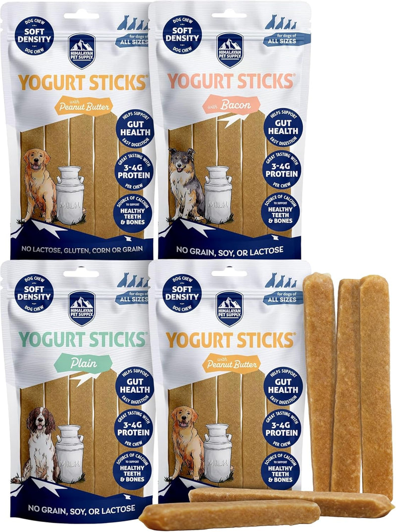 Himalayan Dog Chew Yogurt Sticks, Peanut Butter, Dog Treats With Prebiotics, Probiotics & Protein, Digestive Support, Lactose & Gluten Free, Natural Dog Treat for All Breeds, Made in America, 5 Count