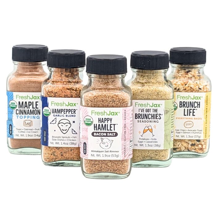 FreshJax Cookout Seasoning Gift Set – 5 Organic All-Purpose Spices for Grilling, BBQ & Cooking – Gift-Ready Box for Men