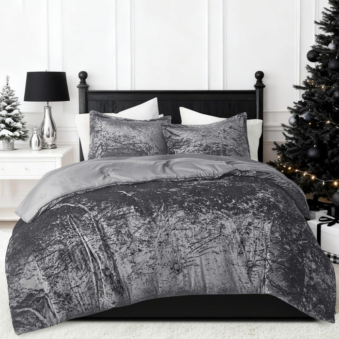 Comfort Spaces Juliette Luxe Comforter Set Velvet Lush with Soft Brushed Microfiber Reverse, All Season Cozy Velvet Bedding Sets, Fluffy Comforter Bed Set, Matching Sham, Blush Full/Queen 3 Piece