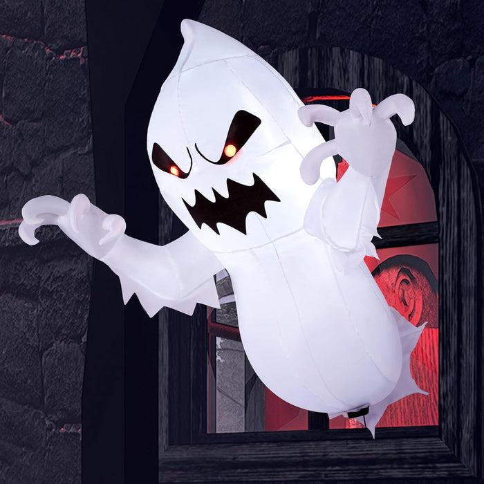 Joiedomi 4.5 FT Halloween Inflatable Scary Flying Ghost Broke Out from Window Inflatable with Build-in LED Blow Up Ghost for Halloween Party Indoor, Outdoor, Yard, Garden, Lawn Decoration