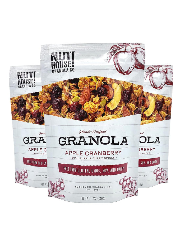 NutHouse! Granola Company - Premium Original Recipe Granola | Certified Gluten-Free, Non-GMO, Kosher | Vegan, Soy-Free | 12 oz. Bag (3-Pack)