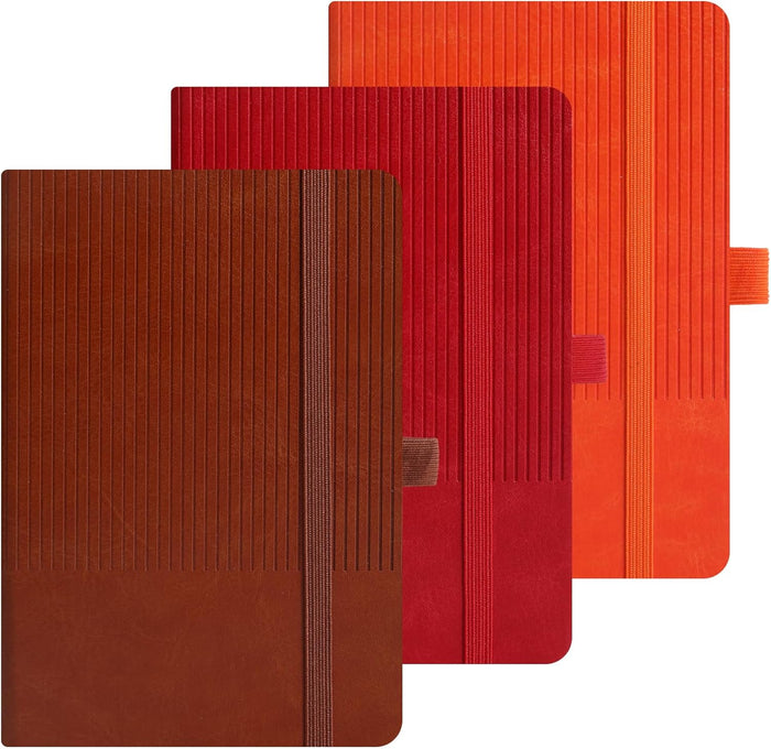 BOBO RABBIT 3 Pack Pocket Journal Notebooks A6 Size Small Mini Notebook For Note Taking Hardcover Leather College Ruled Lined Note Pads for Women Men, Total 576 Pages
