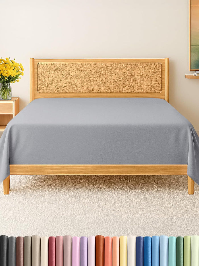 King Size Flat Sheet - Hotel Quality Top Flat Bed Sheet Only - Ultra-Soft, Comfy, Breathable & Cooling - Fade & Wrinkle Free - Easy-Care, Stain & Shrink Resistant Bedding - Easy-Fit & Oeko-Tex - Brown