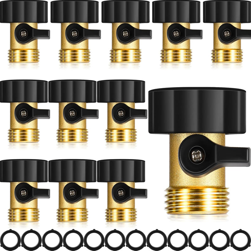 Tudomro 4 Pack Garden Hose Shut Off Valve Durable Heavy 3/4 Brass Shut Off Valve for Garden Hose with Extra Pressure Washer Water for Household Cleaning