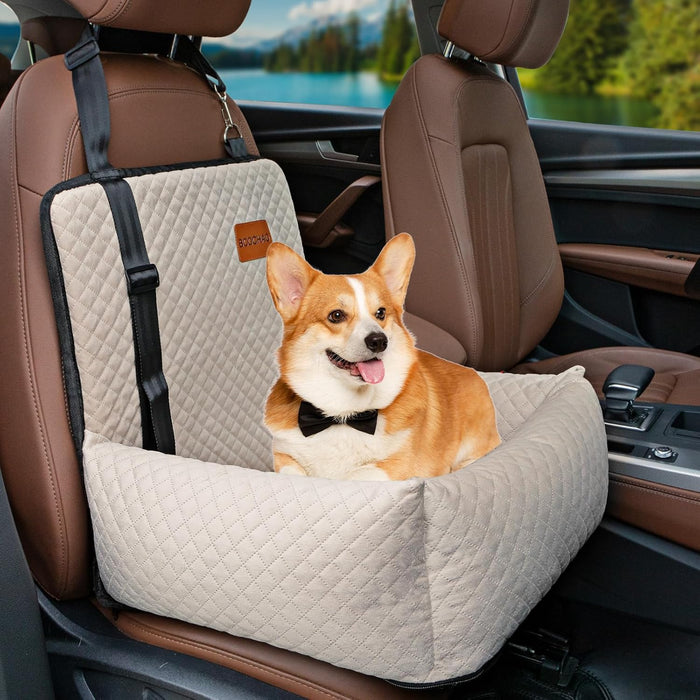 Dog Car Seat Pet Booster Seat Pet Travel Safety Car Seat,The Dog seat Made of Materials is Safe and Comfortable, and can be Disassembled for Easy Cleaning (Brown)