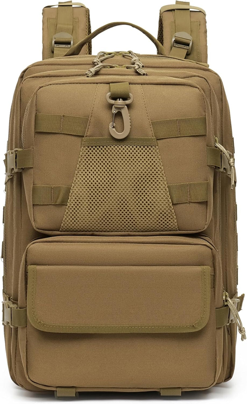 aiGear Tactical Backpack for Men, 25L Military Backpack, 3-Day Bug Out Bag for Camping Hiking Hunting with Molle System Army Daypack (25L Camo)