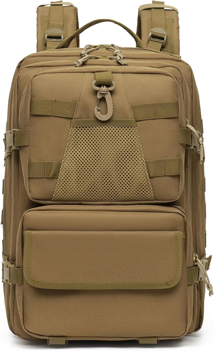 aiGear Tactical Backpack for Men, 25L Military Backpack, 3-Day Bug Out Bag for Camping Hiking Hunting with Molle System Army Daypack (25L Camo)