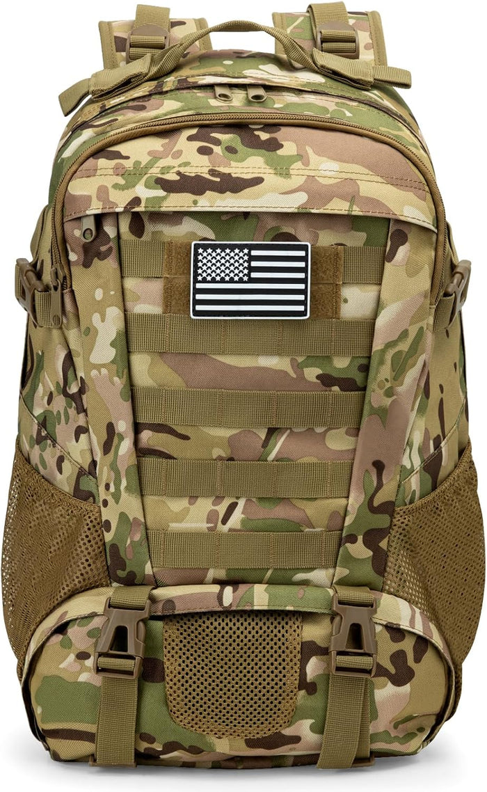 Jueachy Tactical Backpack for Men Hiking Day Pack Molle Military Rucksack Waterproof 30L EDC Bag with USA Flag Patch