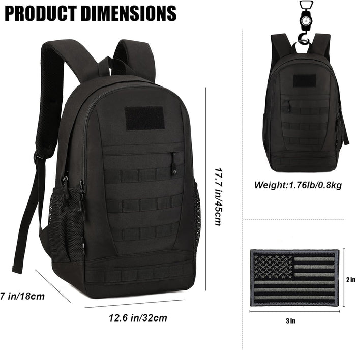ArcEnCiel 35L Motorcycle Backpack Tactical Military Bag Army Assault Pack Rucksacks with Patch - Rain Cover Included