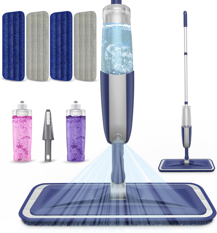 Spray Wet Mops for Hardwood Floors- MEXERRIS Microfiber Dust Dry Mop with 3 Microfiber Washable Pads Hard Wood Floor Mop with Sprayer Commercial Home Use for Wood Floor Laminate Ceramic Tiles