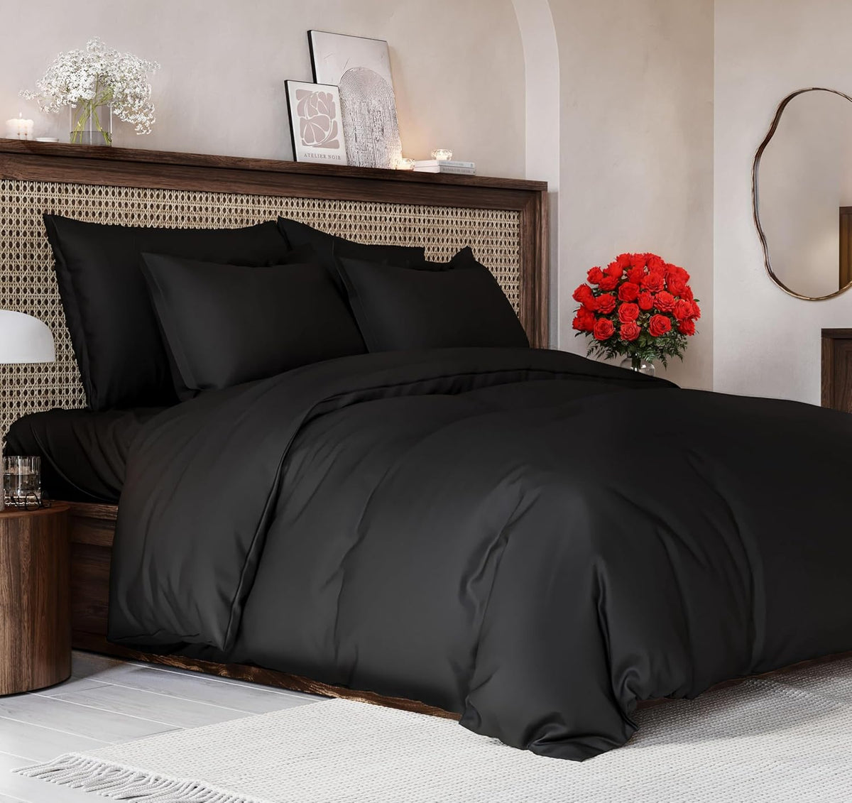 Duvet Cover King Size Set - Extra Soft King Size Duvet Cover 104 x 90 with 2 Pillow Shams - Hotel Luxury, Easy Care and Fade Free with Zipper Closures & Ties - Comfy, Breathable Bedding Set (White)