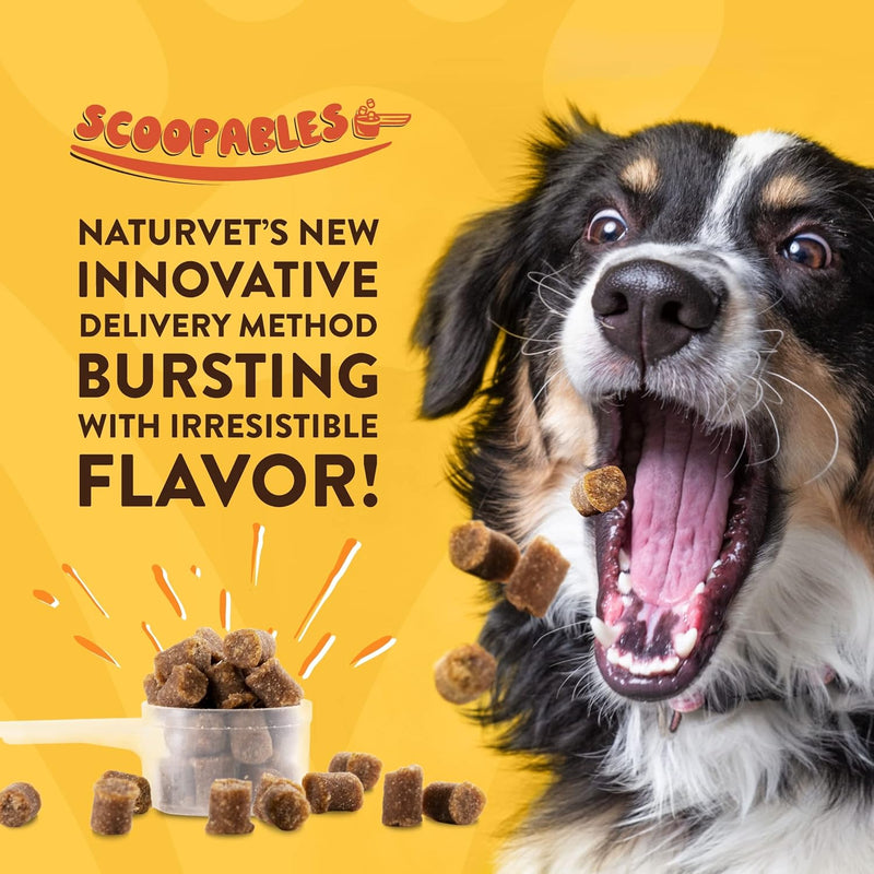 NaturVet Scoopables Emotional Support for Dogs - Daily Calming Aid Promotes 24/7 Normal, Calm Behavior - Hickory Smoked Bacon Flavored | 11oz Bag