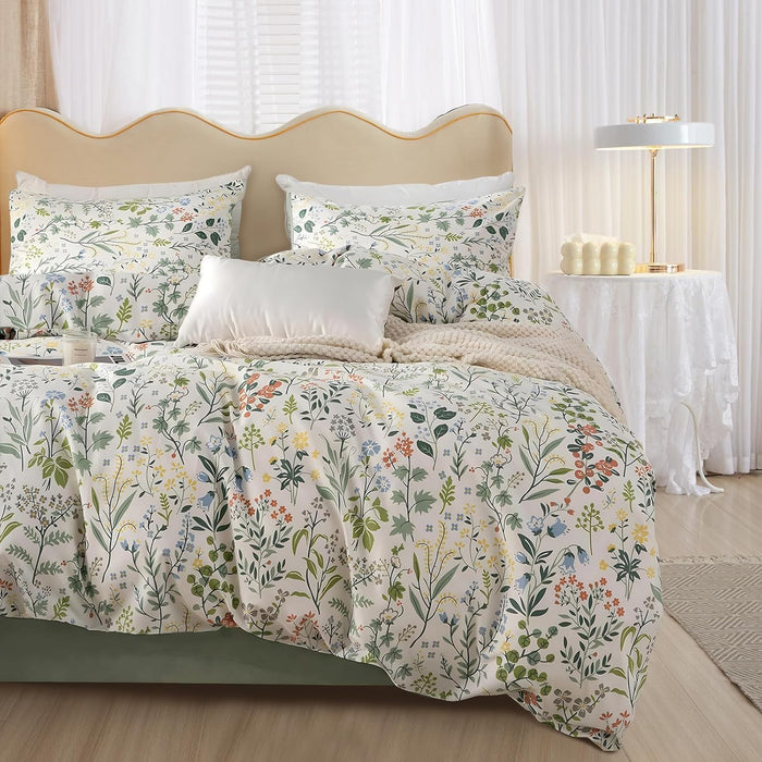 HighBuy Boho Comforter Twin XL Size Pink Floral Rabbit Bedding Comforter Sets 3 Piece French Country Style Cozy Fluffy Comforters for Teen Girls Kids,Cute Flower Bedding Collection for All Season