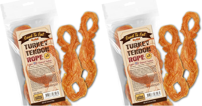 Gootoe Turkey Tendons for Dogs – All-Natural, Hypoallergenic Dog Treats, Rawhide Alternative, Long Lasting Puppy Chews, Healthy Dog Treats for Small Breeds, Bone (L), 16 oz Pack (1 lb)
