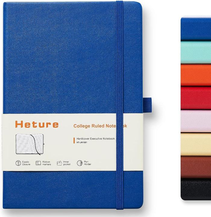 8 Pack Lined Journal Notebooks,A5 Hardcover Notebooks, 5.5 x 8.3 inch, 100GSM, 160 Pages, Classic College Ruled Notebooks for Writing/Work/Travel/College (Black)