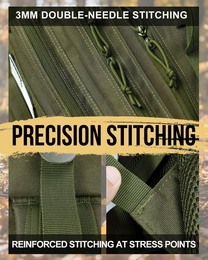 Military Tactical Backpack,Sturdy Work & Molle Laptops Rucksack,Army Pack for Hiking Camping Travel Fishing Gym,Green