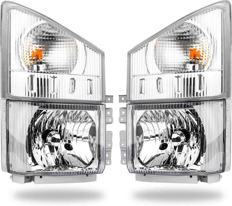 OLLEN Headlight & Corner Lamp Assembly, Compatible with ISUZU ELF NPR NPR-HD NQR NRR 2008-2020, Right Passenger Side(Headlight & Corner Light)