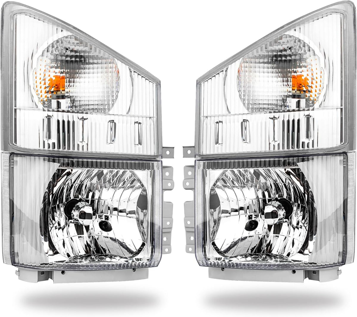 OLLEN Headlight & Corner Lamp Assembly, Compatible with ISUZU ELF NPR NPR-HD NQR NRR 2008-2020, Right Passenger Side(Headlight & Corner Light)