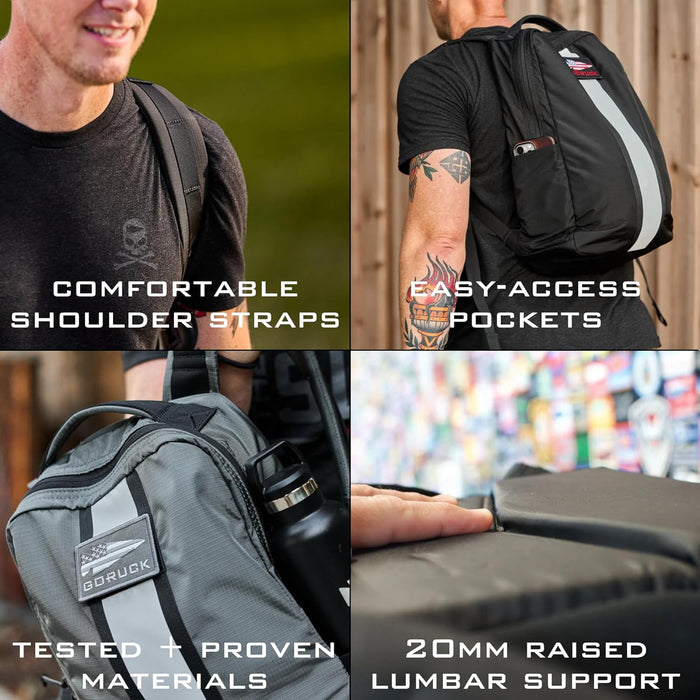GORUCK Basic Rucker 17L Tactical Backpack – Durable Rucksack & MOLLE Daypack (Black)
