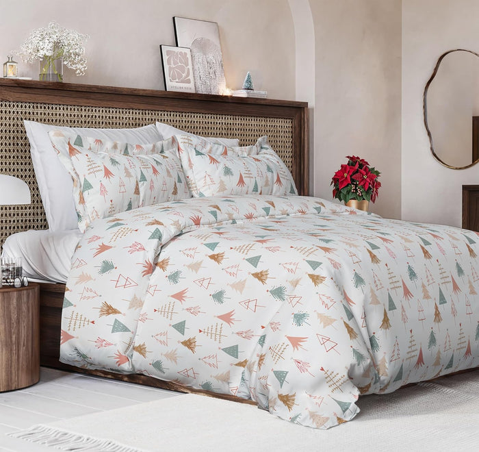 Duvet Cover King Size Set - Extra Soft King Size Duvet Cover 104 x 90 with 2 Pillow Shams - Hotel Luxury, Easy Care and Fade Free with Zipper Closures & Ties - Comfy, Breathable Bedding Set (White)