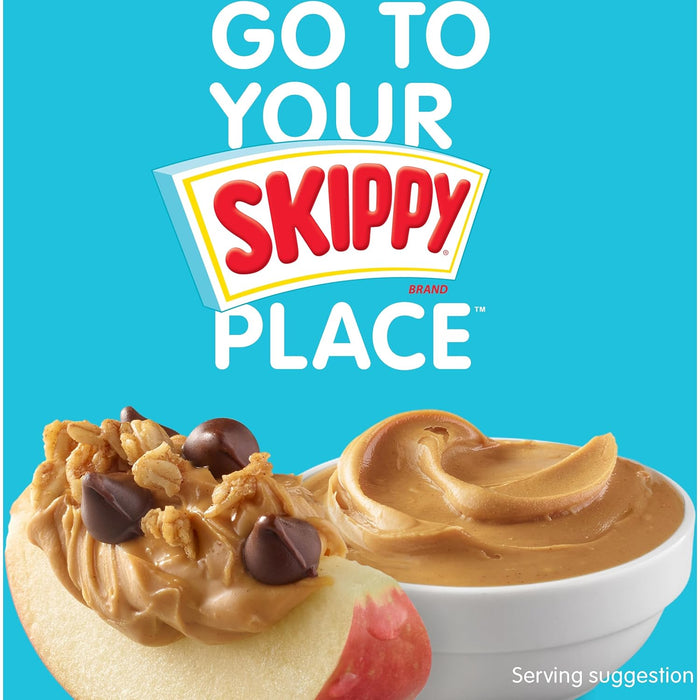 SKIPPY Natural Peanut Butter Creamy Spread, 26.5 oz Jar (Pack of 2)