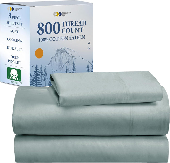 California Design Den Split King Sheet Set - Luxury 800 Thread Count, 100% Cotton Sateen, Bedding Set with Deep Pockets, Cooling & Softer Than Egyptian Cotton Sheets (Beige)