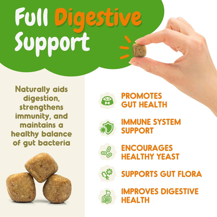 Inner Paw Probiotics for Dogs, Digestive Enzymes & Prebiotic Formula for Gut Health, Dog Probiotics for Diarrhea, Bowel & Immune Support, Chicken Flavor, 120 Soft Chews